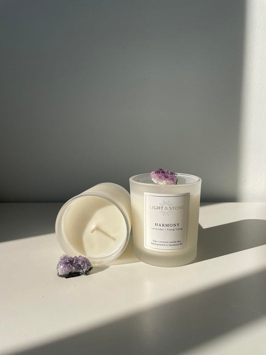 Candle with crystal on top