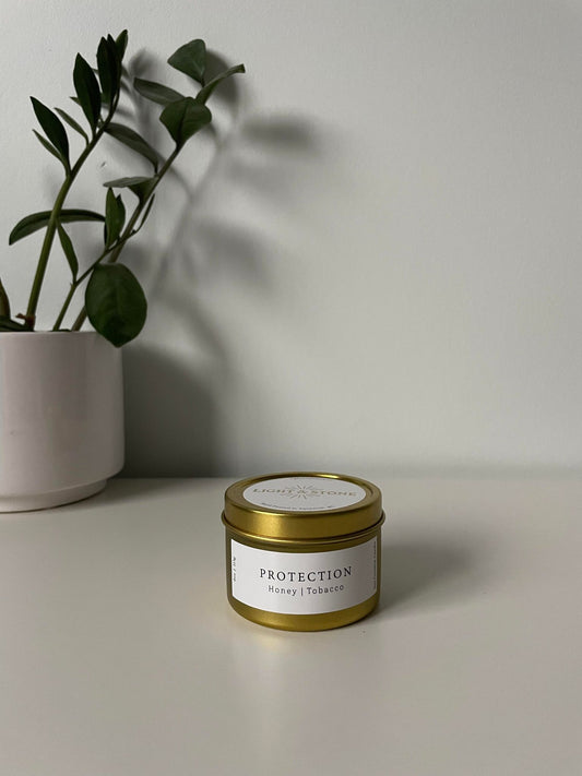 Protection - Honey and Tobacco Tin Candle